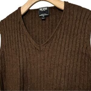 Todd Snyder New York Women’s Size L Brown Ribbed Alpaca Shrunken Sweater Vest